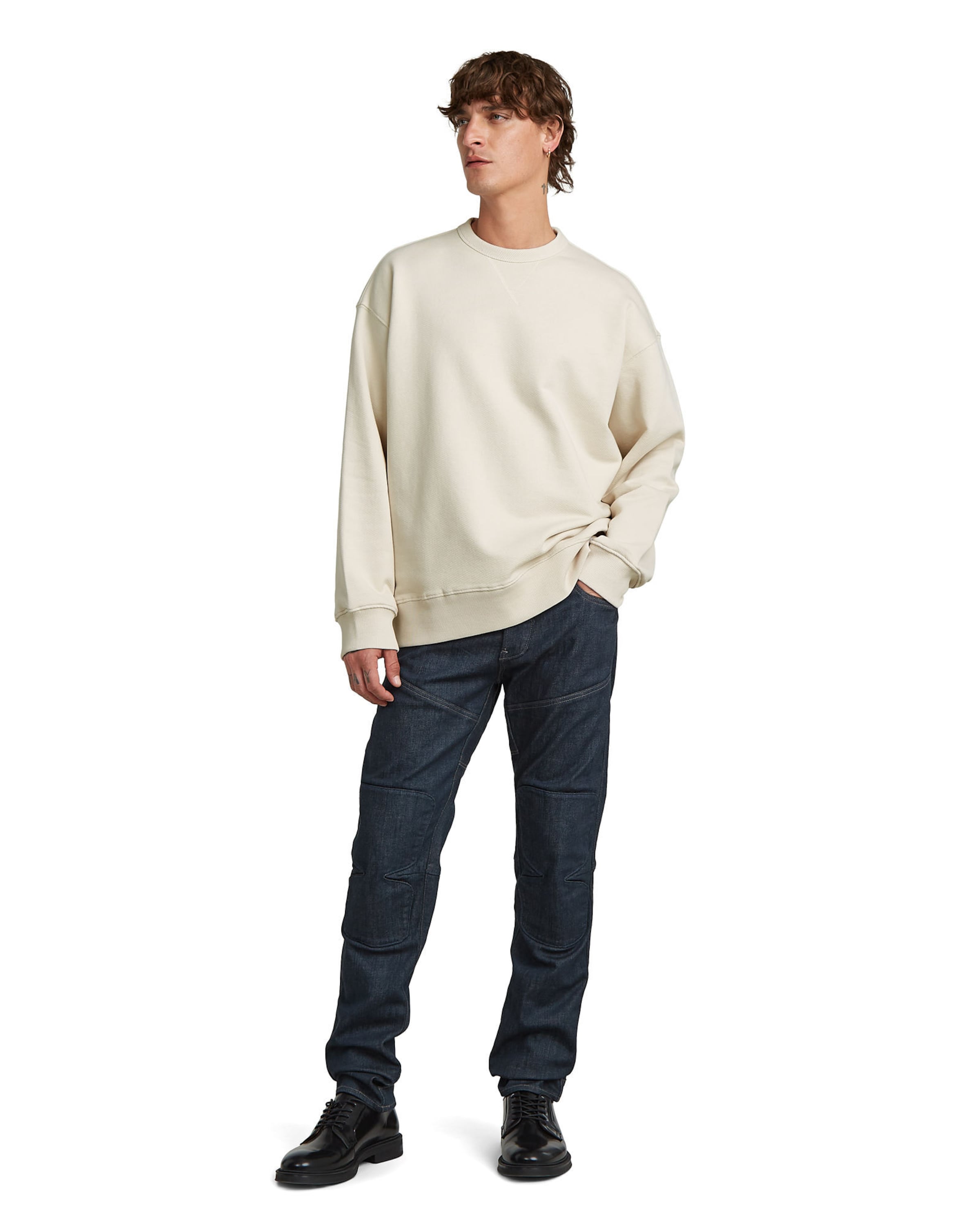 G-STAR Sweater - 'GS-01 Relaxed' in Weiß