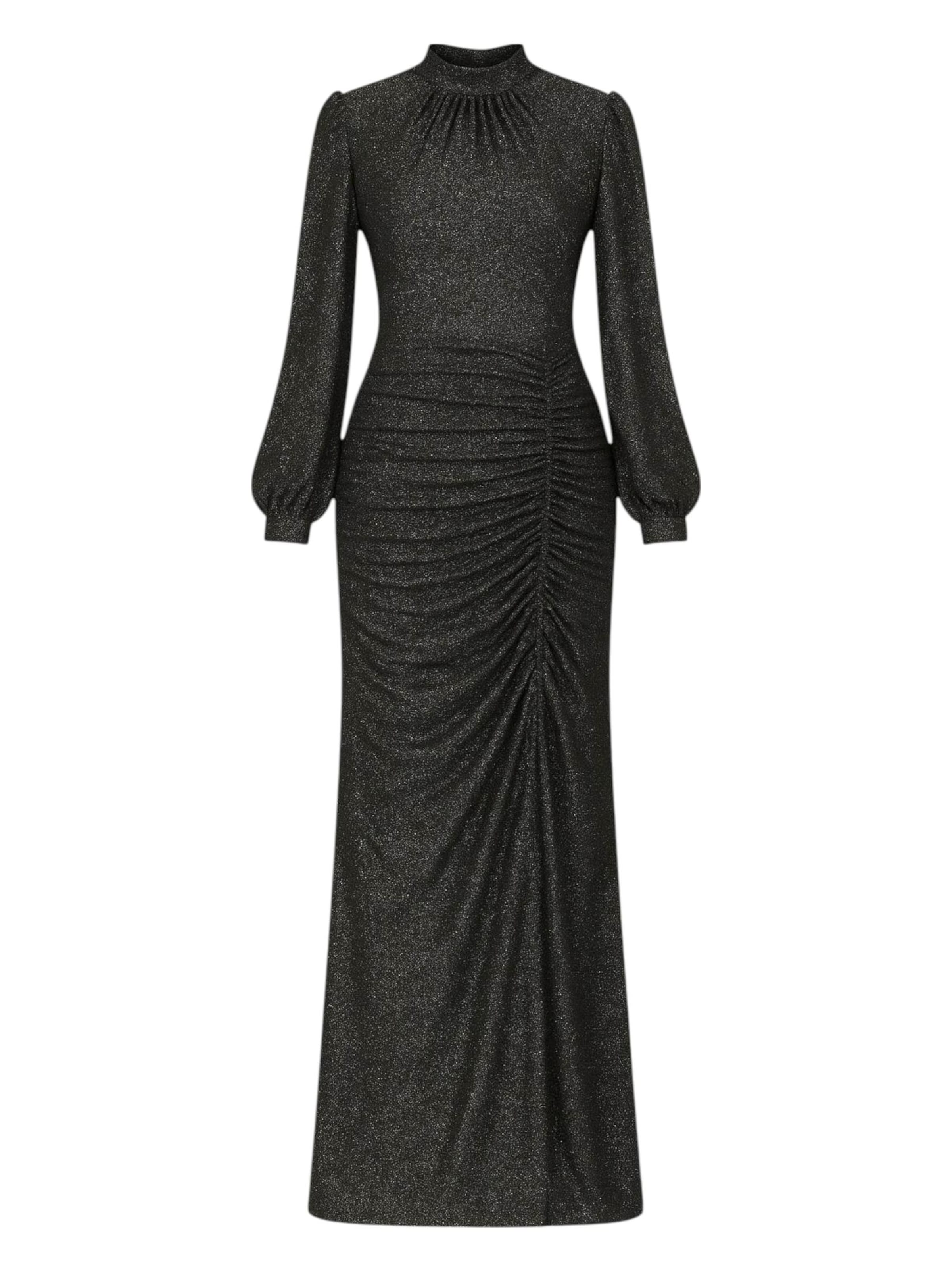 fashionshowcase - Vestido de noche 'RÜYA' en negro: frente