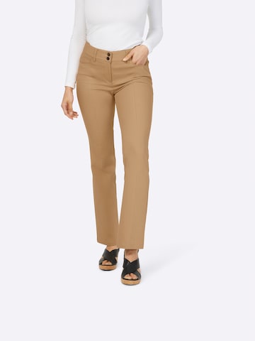 heine Regular Broek in Beige: voorkant