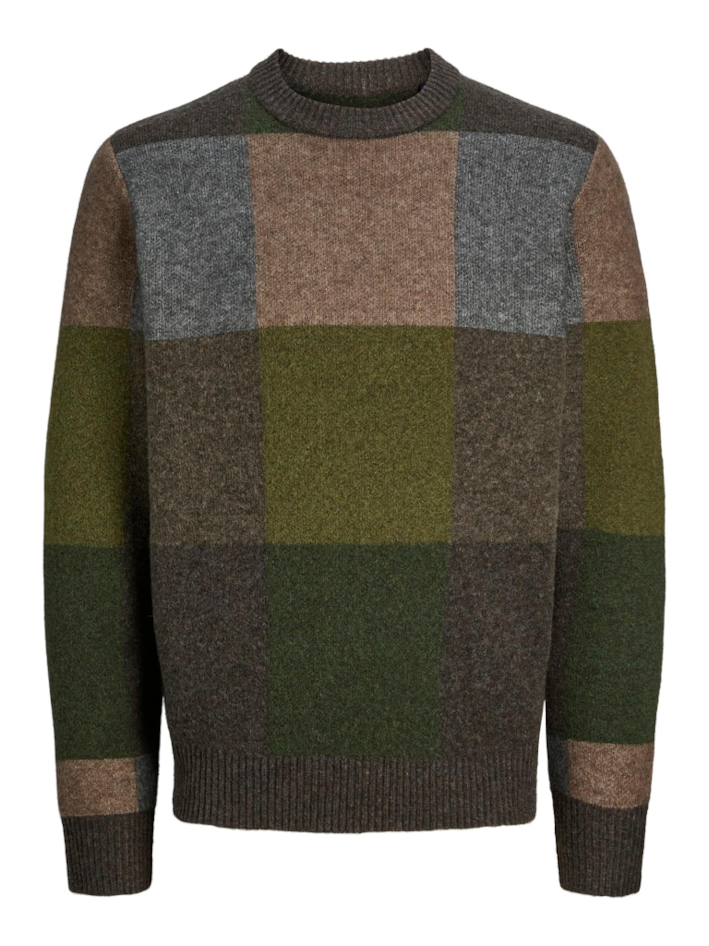 JACK & JONES Sweater in S in Mottled brown / Mottled grey / Olive / Dark green, Item view