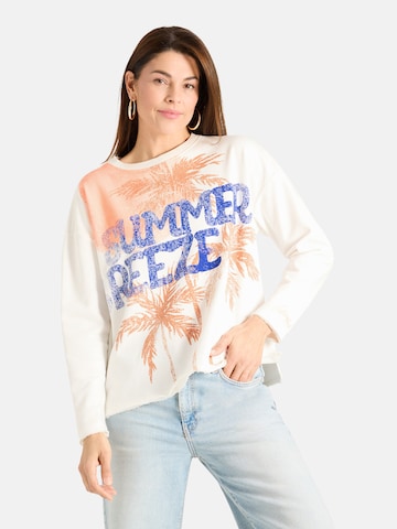 Sweat-shirt 'BreezeL' LIEBLINGSSTÜCK en blanc : devant