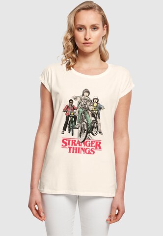 Maglietta 'Stranger Things - Retro Bikers' di ABSOLUTE CULT in beige: frontale