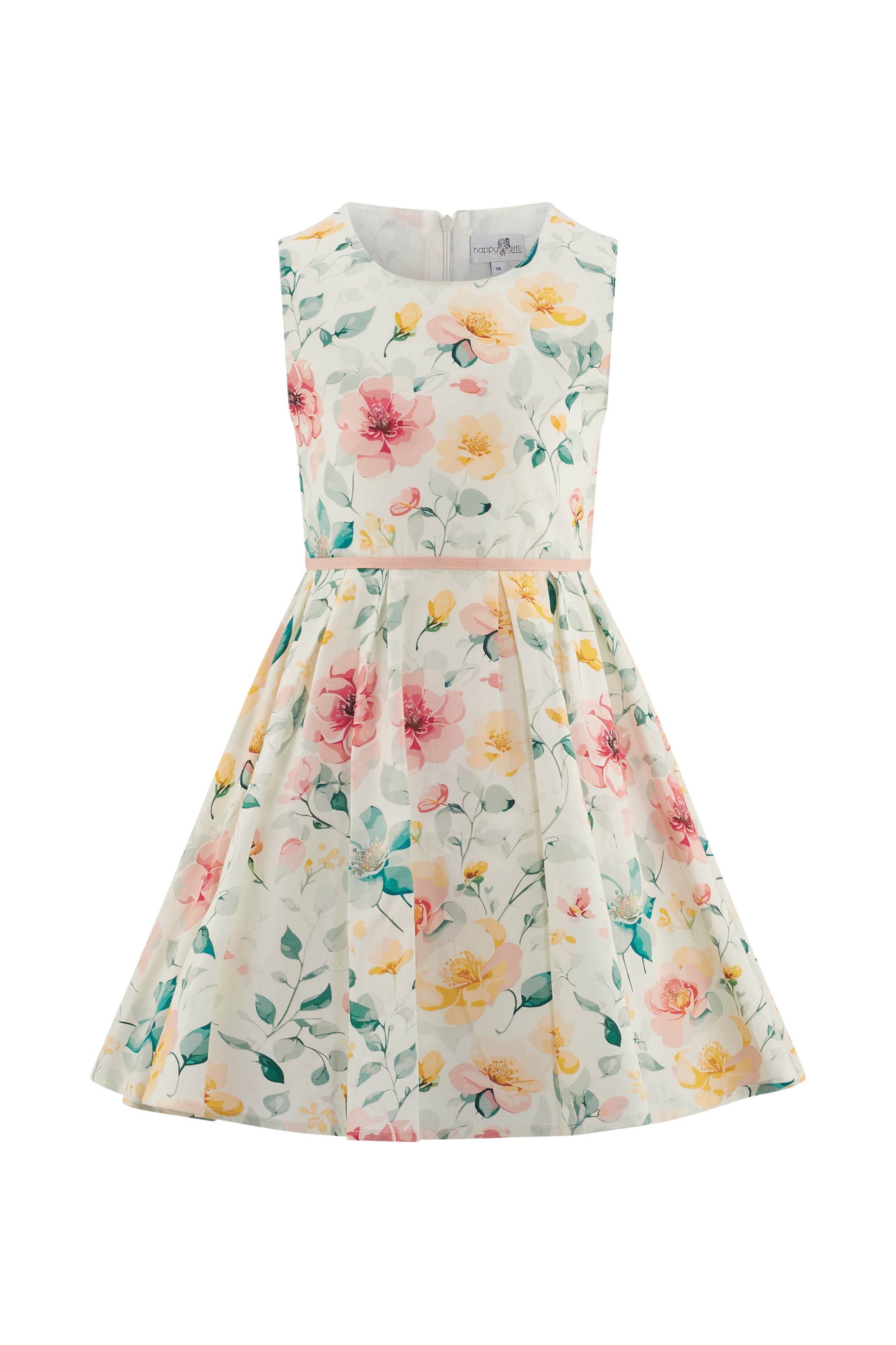 happy girls Dress in White: front