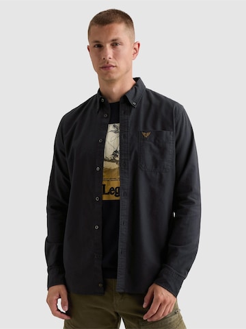 PME Legend - Ajuste regular Camisa 'Oxford shirt with garment-dye wash and button-down collar' en azul: frente