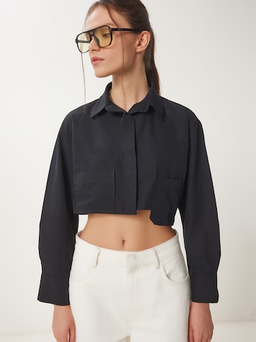 Happiness İstanbul Blus i svart: framsida