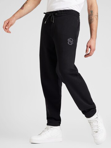 BOSS Tapered Pants 'C-Levete 23' in Black: front