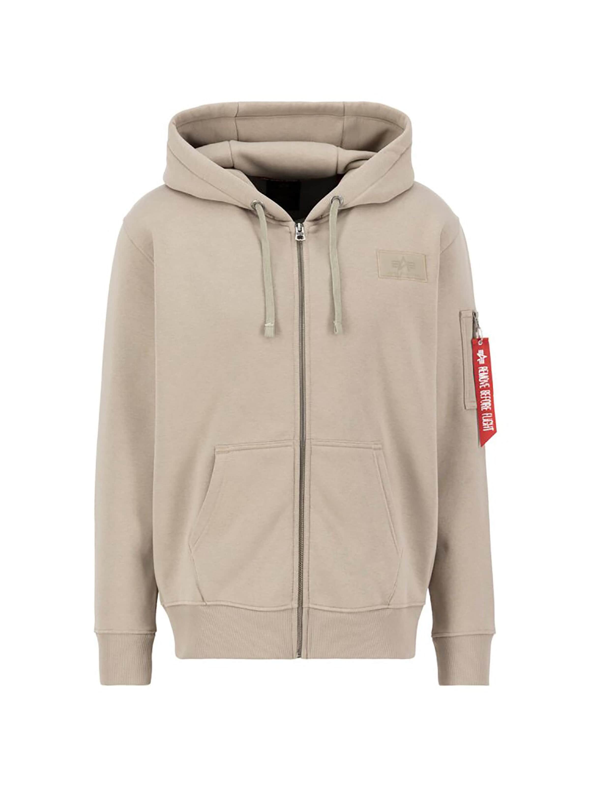 ALPHA INDUSTRIES Sweatjacke in Braun: Vorderseite