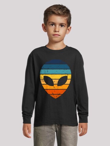 F4NT4STIC Shirt 'Alien Sonnenuntergang Retro' in Schwarz: Vorderseite