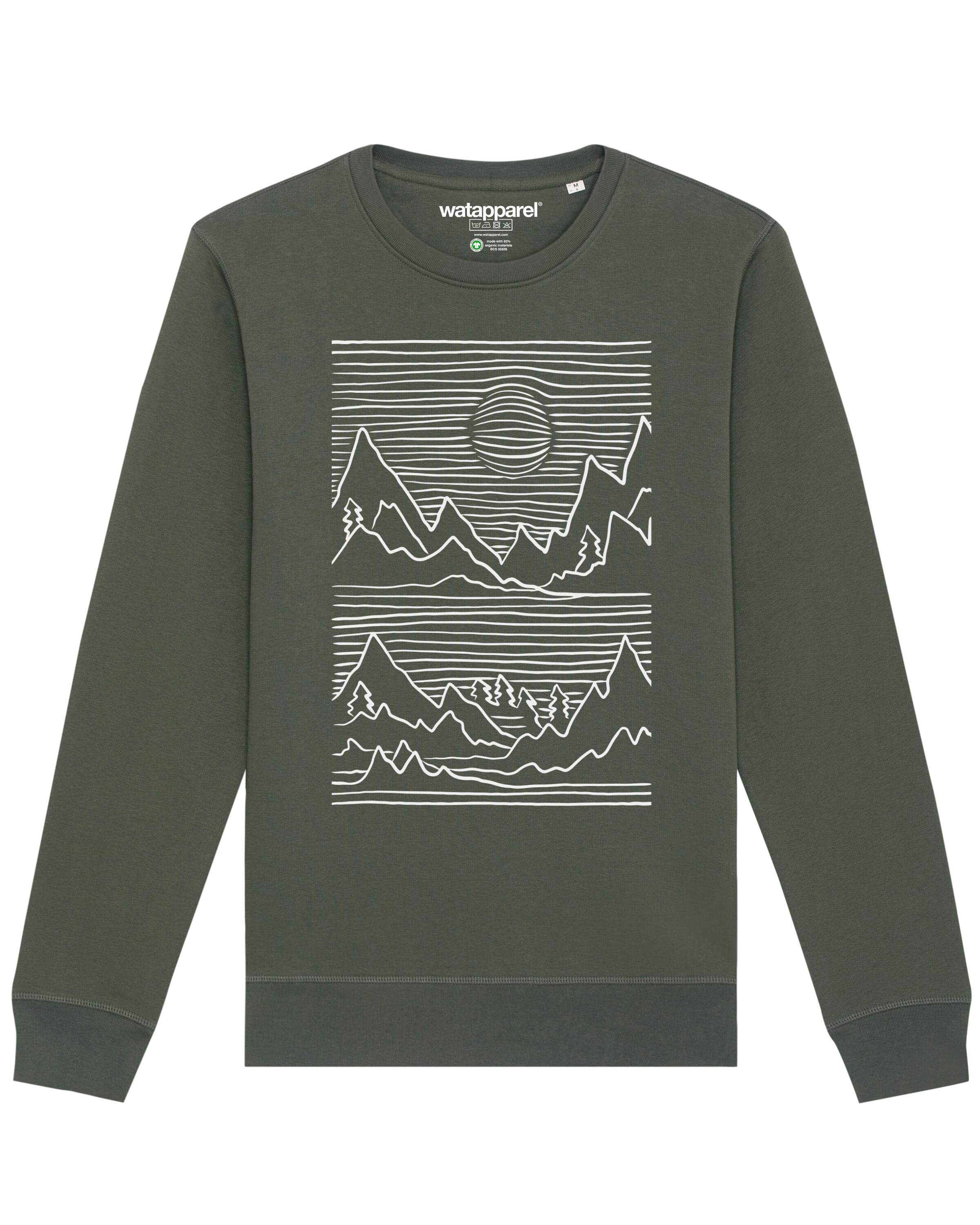 Sweat-shirt ' Mountains ' Watapparel en vert : devant