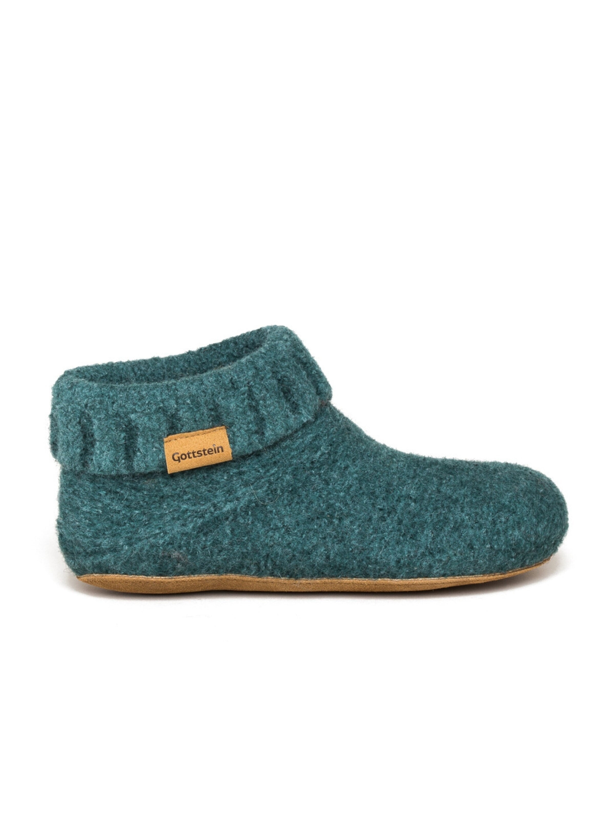 Gottstein Slippers 'Hüttenschuhe Knit Boot' in Green