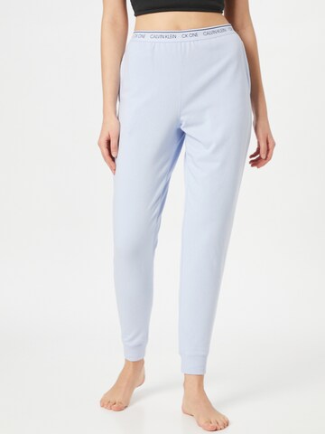 Tapered Pantaloni de pijama de la Calvin Klein Underwear pe albastru: față