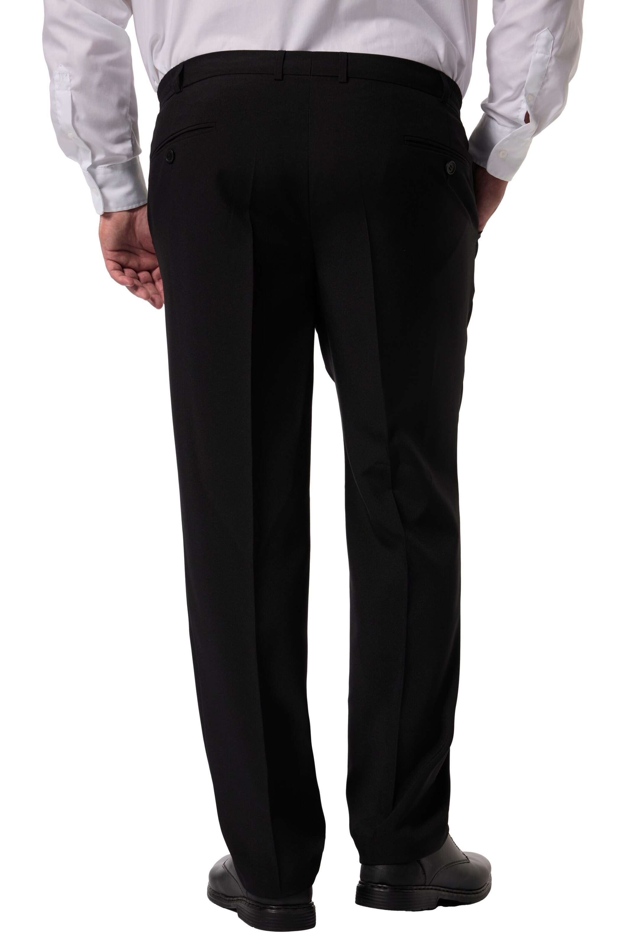 Men Plus Regular Pleated Pants in Black