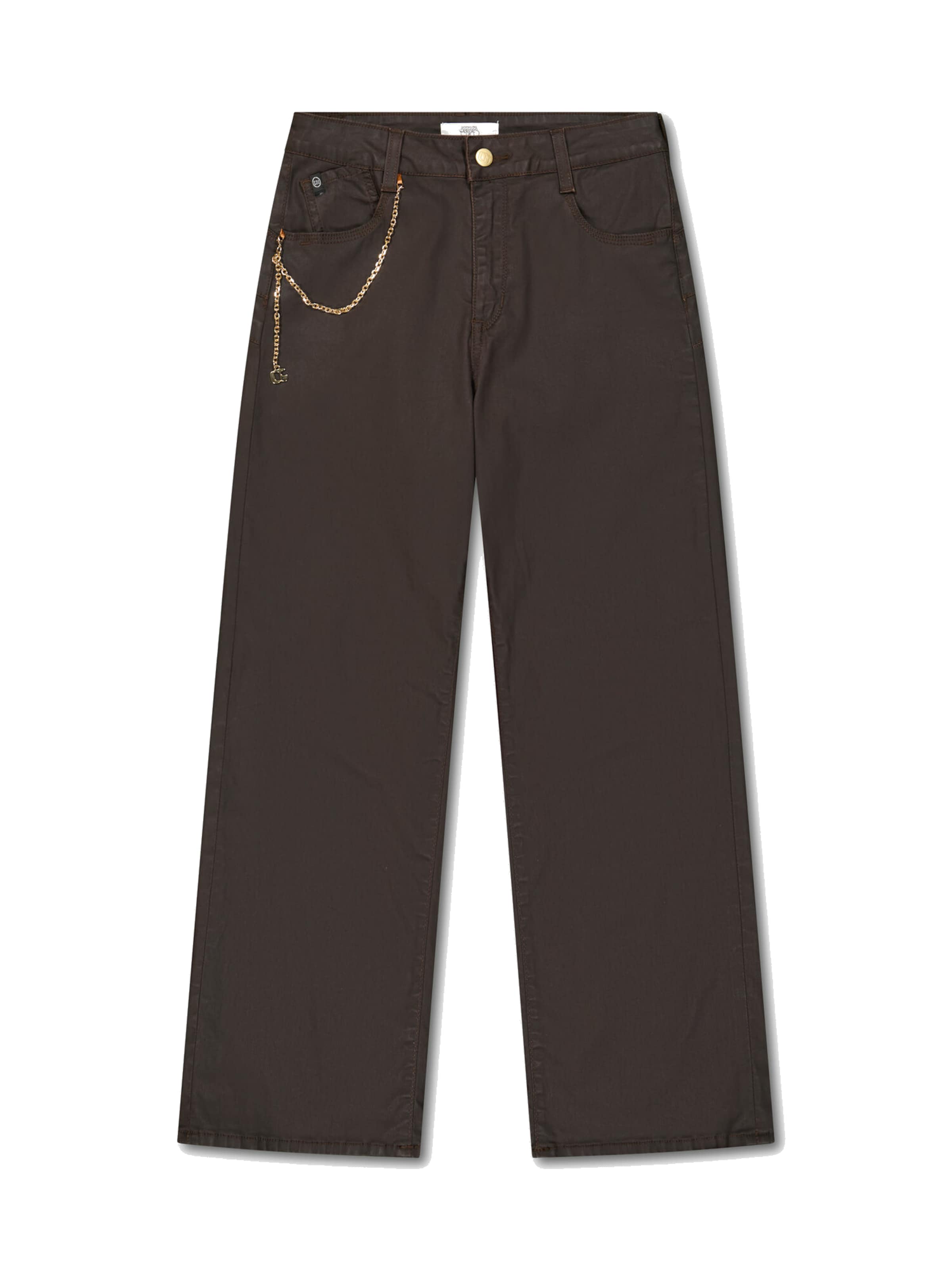 Le Temps Des Cerises Wide leg Jeans in Bruin: voorkant