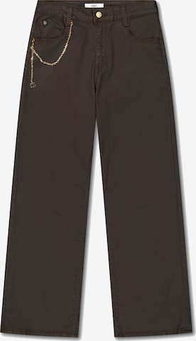Le Temps Des Cerises Wide leg Jeans in Bruin: voorkant