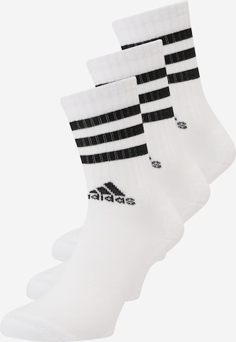 ADIDAS SPORTSWEAR Athletic Socks '3-Stripes Cushioned Crew ' in White: front