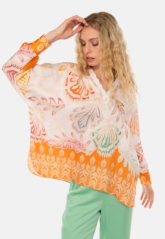 Tunique 'Bloom' IVI collection en orange : devant