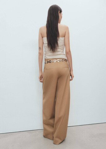 MANGO Wide Leg Hose 'Malta' in Braun