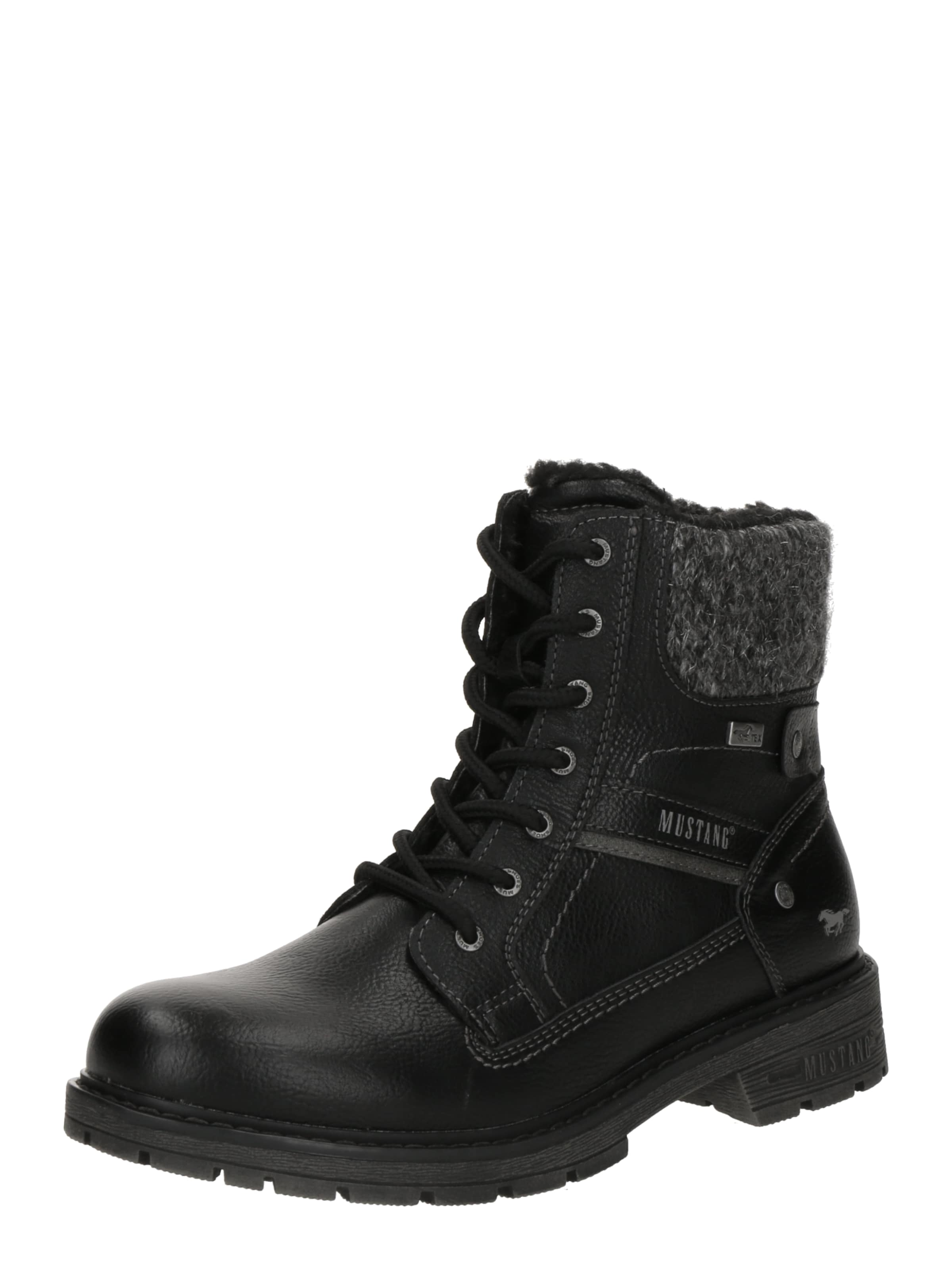 MUSTANG Μποτάκι με κορδόνια 'Bienke' σε μαύρο: μπροστά