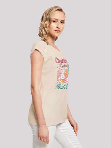 T-shirt 'Christmas Calories Dont Count Candy' F4NT4STIC en beige
