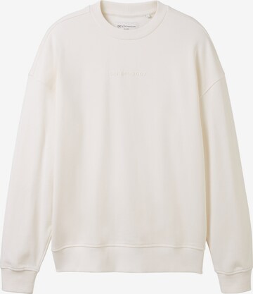 Sweat-shirt TOM TAILOR DENIM en blanc : devant