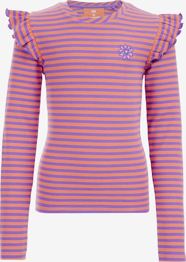 Marškinėliai iš WE Fashion, spalva – tamsiai violetinė / šviesiai oranžinė, Prekių apžvalga
