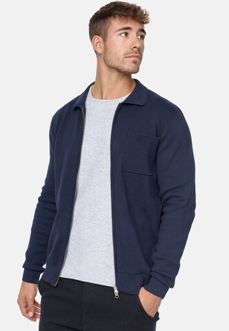 INDICODE JEANS Knit Cardigan 'Muhlan' in Blue: front