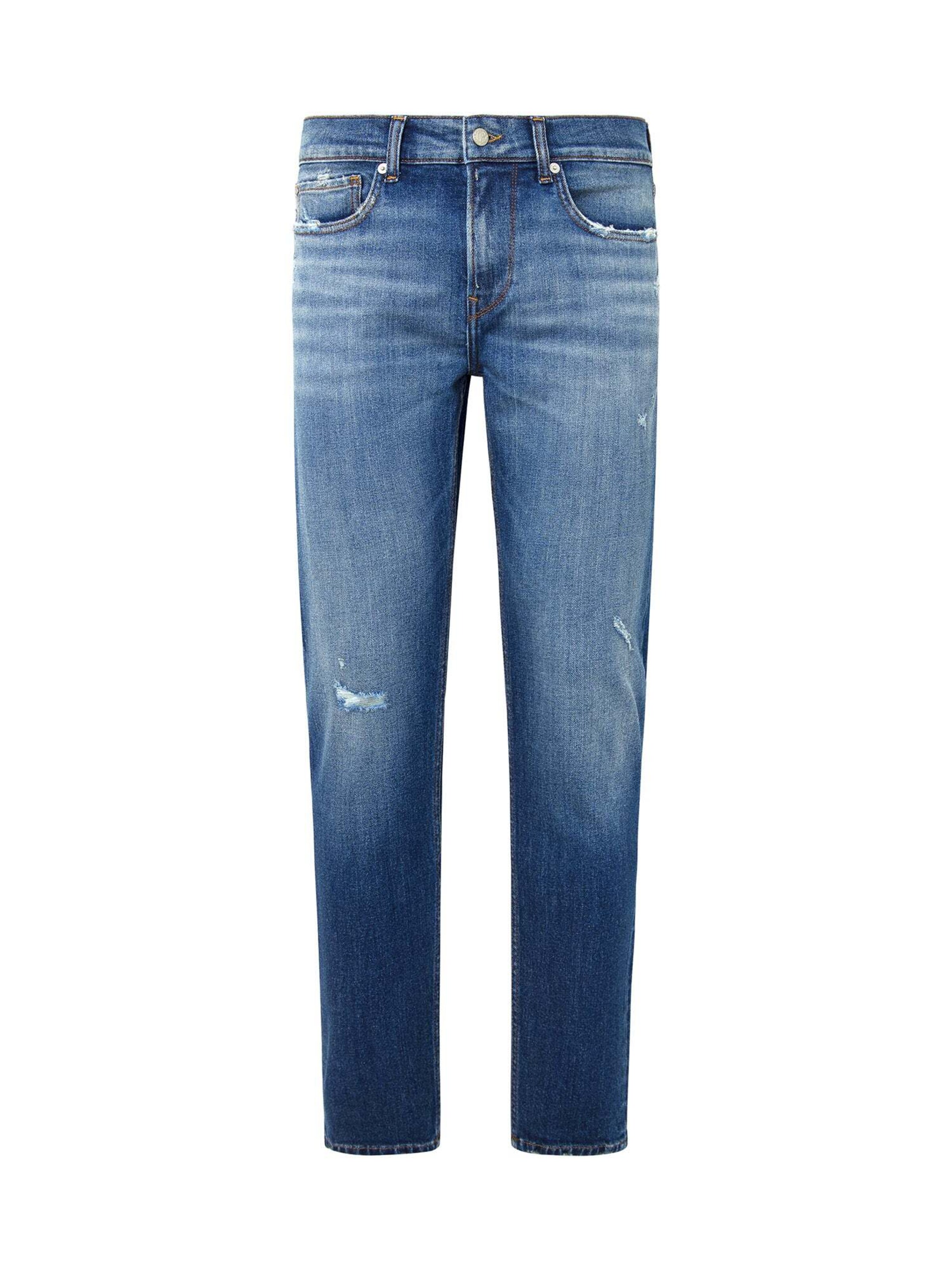 Coupe slim Jean Pepe Jeans en bleu : devant