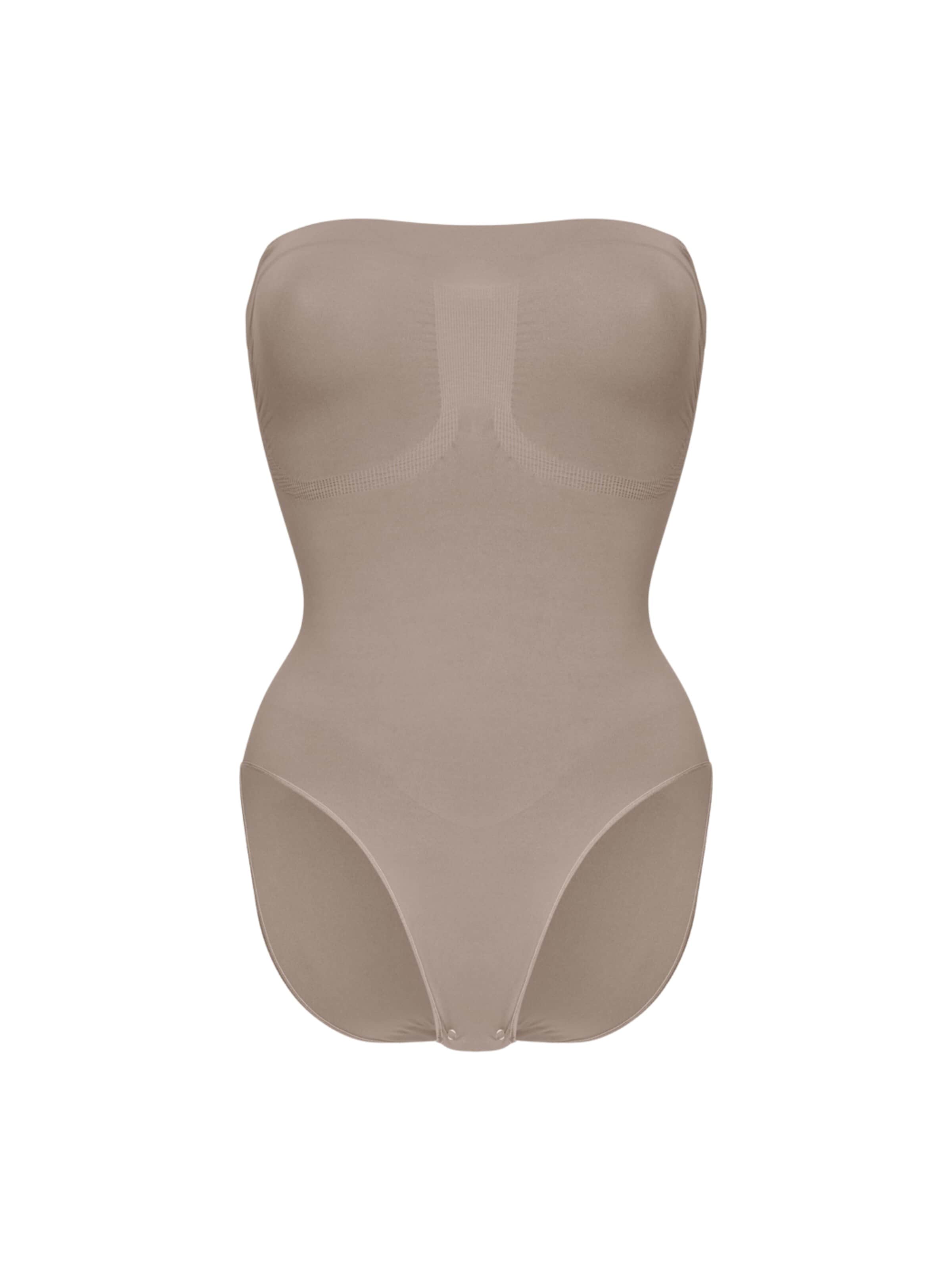 cfab (formerly creamy fabrics) Shapingbody 'Trägerloser Bodysuit Sculpting Shapewear mit Slip' i grå: framsida