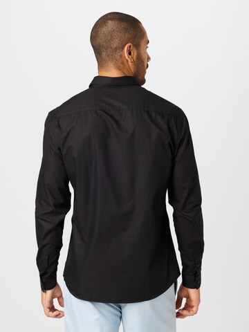 TOPMAN Slim Fit Hemd in Schwarz