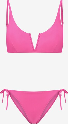 Shiwi T-shirt Bikini 'Leah - Scoop' i pink: forside