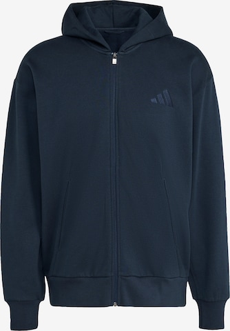ADIDAS SPORTSWEAR - Sudadera con cremallera deportiva en azul: frente