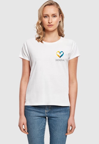 Merchcode T-Shirt 'Football - Ukraine' in Weiß: Vorderseite