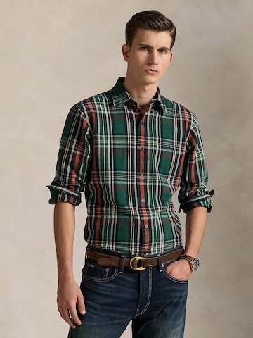 Polo Ralph Lauren Средняя посадка Рубашка в Зеленый: спереди