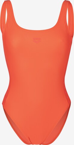 ARENA Bustier Strój kąpielowy 'TEAM STRIPE' w kolorze pomarańczowy: przód