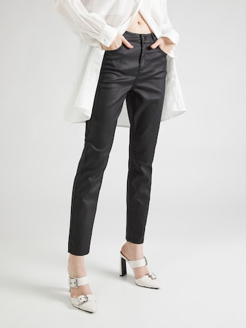 COMMA Slim fit Trousers in Black: front