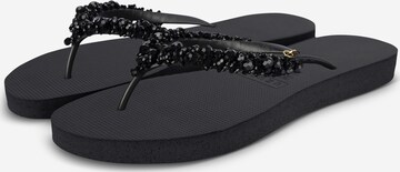 Uzurii Luxury Footwear Zehentrenner 'Lizzy' in Schwarz: Vorderseite