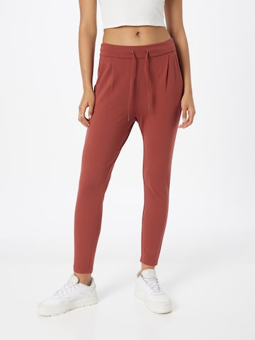 VERO MODA Tapered Bandplooibroek 'Eva' in Rood: voorkant