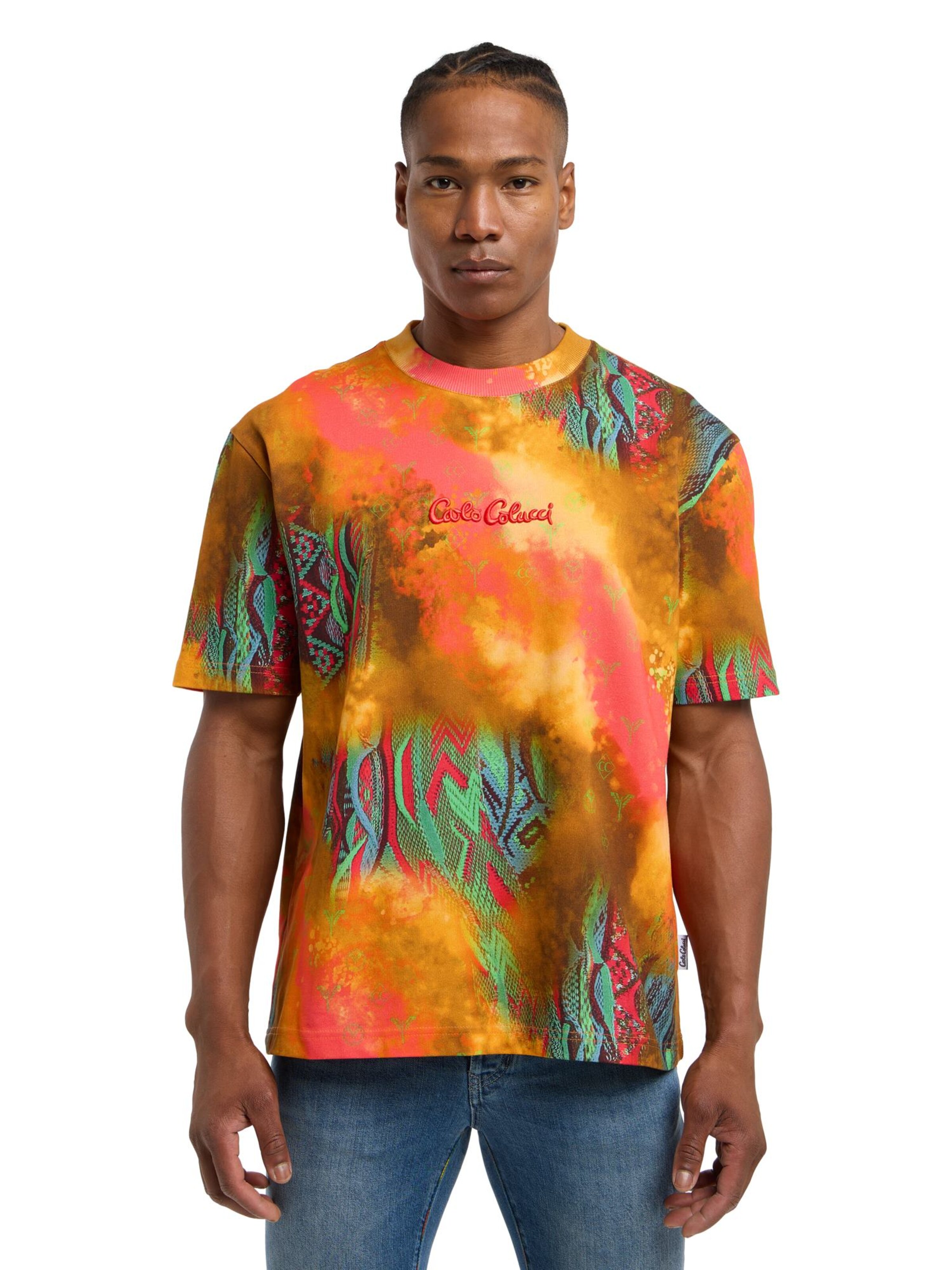 Carlo Colucci Shirt ' D'Inezo ' in Oranje: voorkant