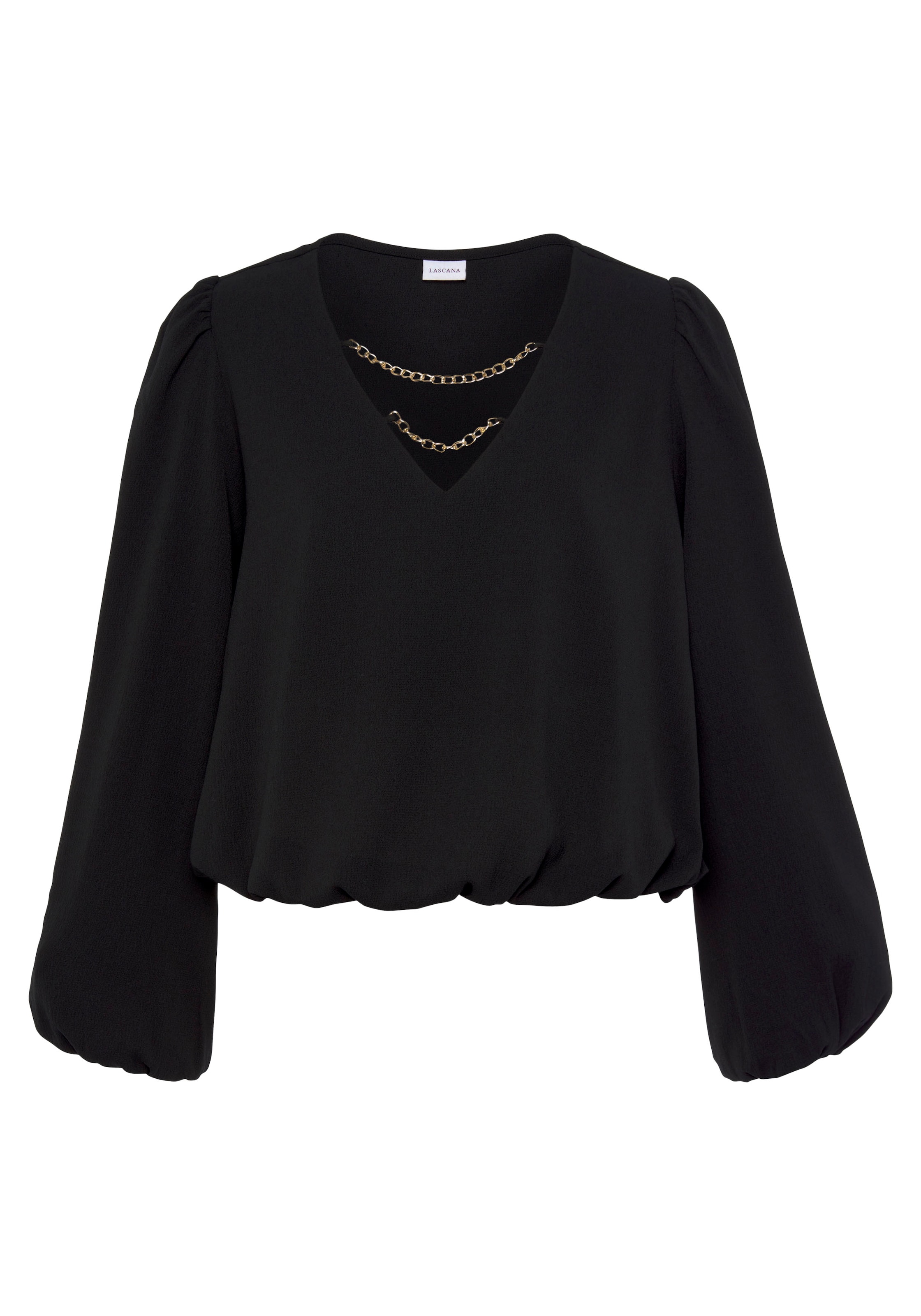 LASCANA Bluse in Schwarz: Vorderseite