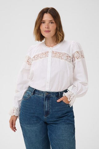 T-shirt KAFFE CURVE en blanc : devant