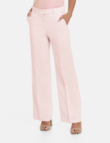 GERRY WEBER Loose fit Trousers with creases in Pink: front