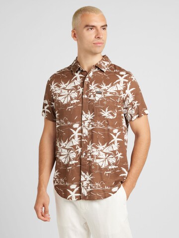 Brixton - Ajuste regular Camisa 'CHARTER' en marrón: frente