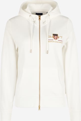 GANT Zip-Up Hoodie 'D2. ARCHIVE' in White: front