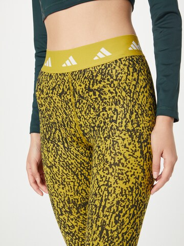 ADIDAS PERFORMANCE Slim fit Workout Pants 'Techfit Pixeled Camo' in Green