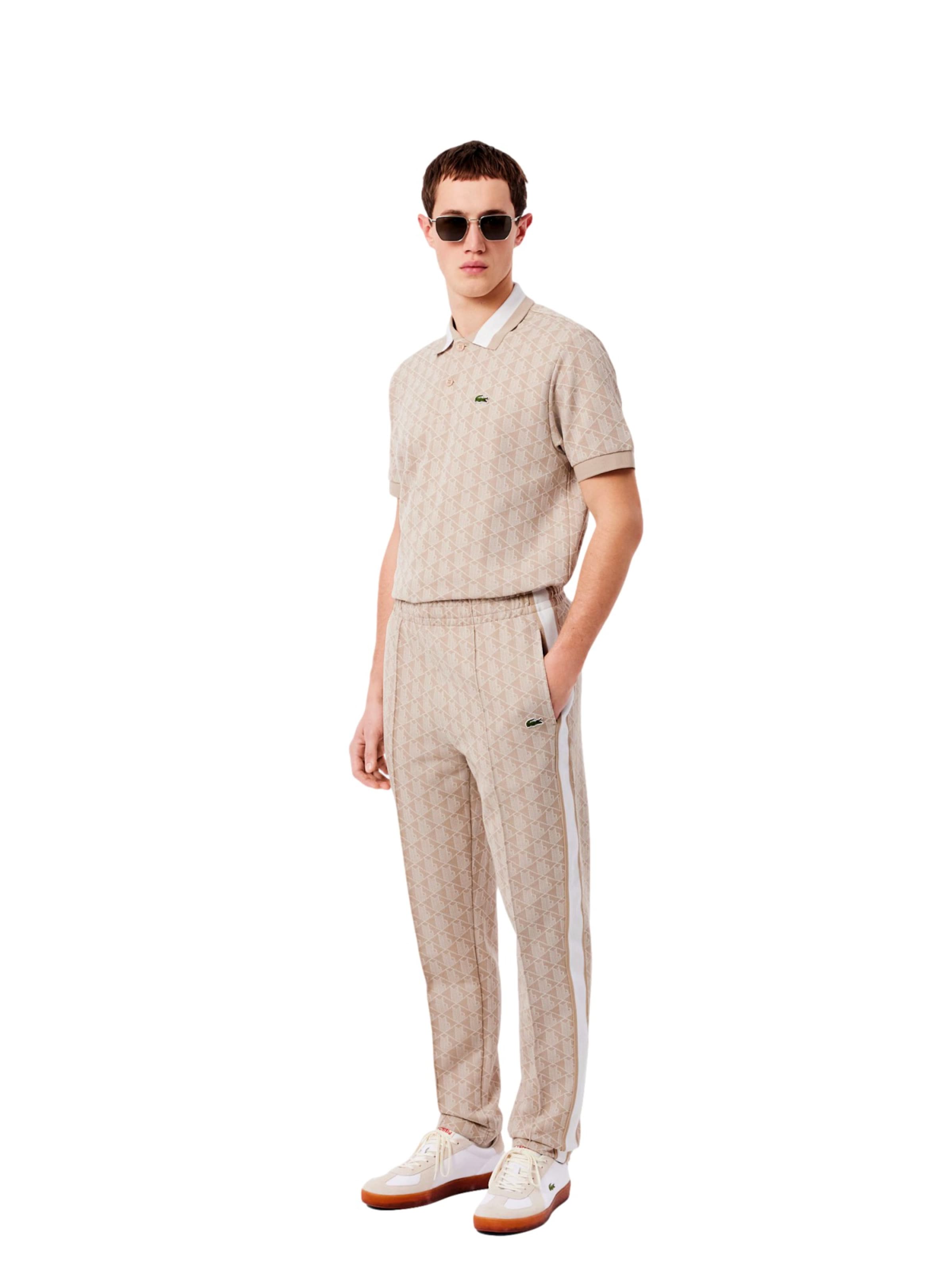 LACOSTE Regular Sportbroek in Beige: voorkant