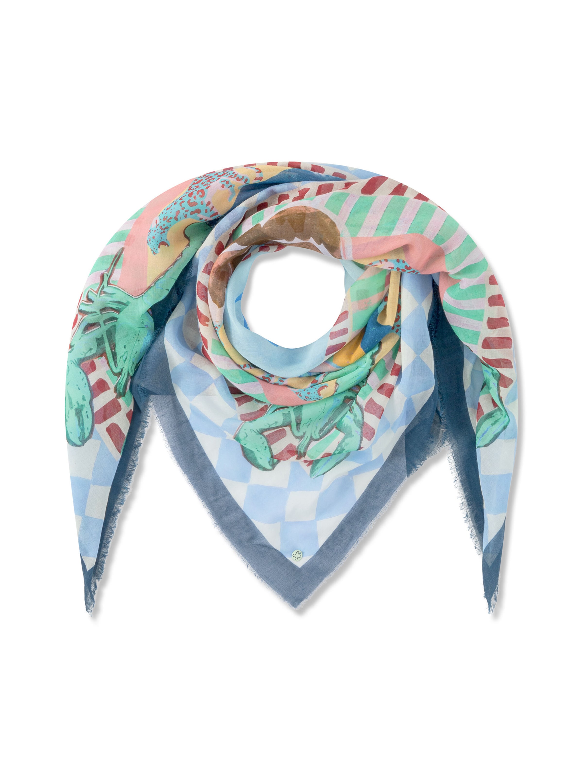 CODELLO Shawl in Blue: front