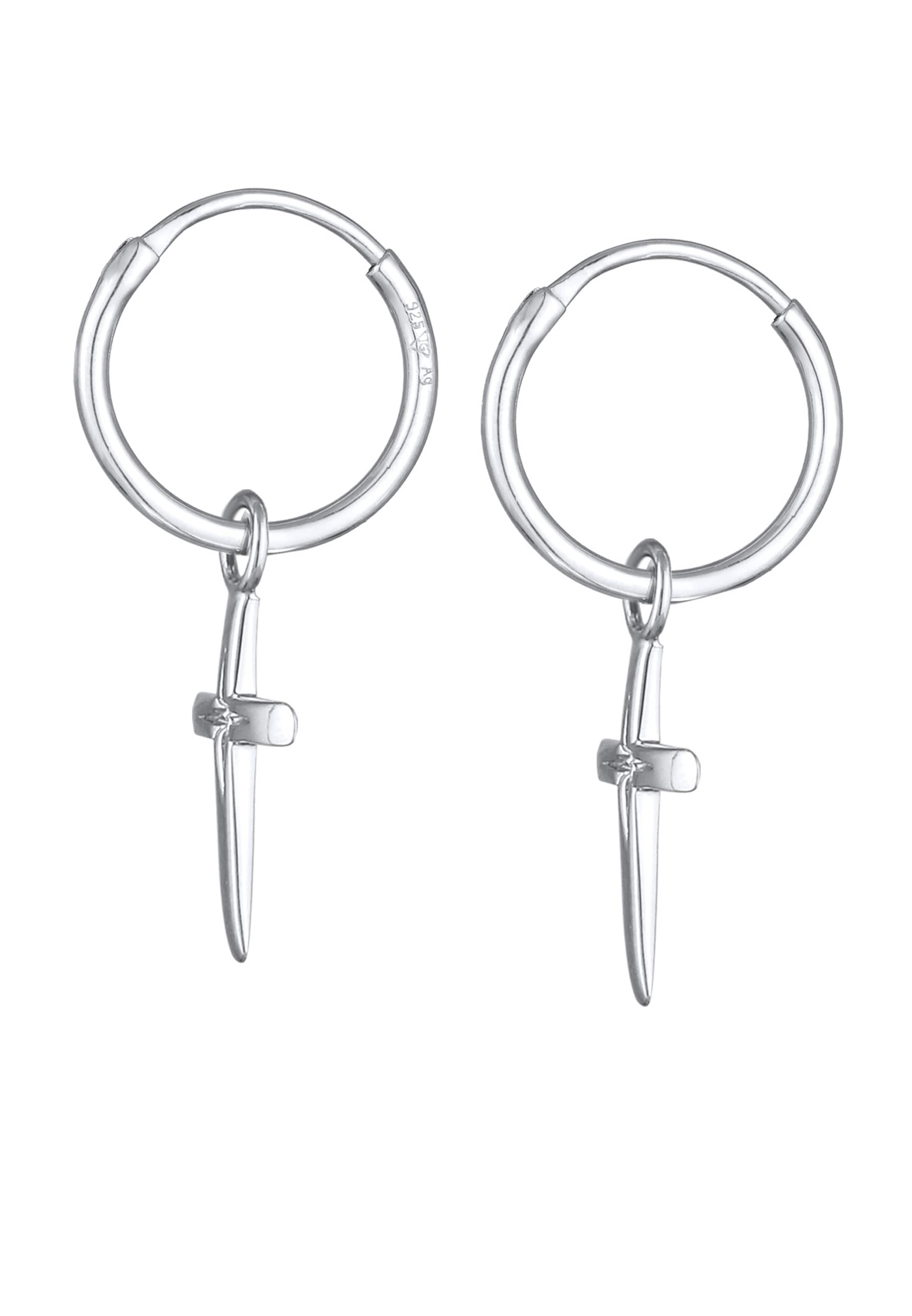 ELLI Oorbellen 'Kreuz' in Zilver