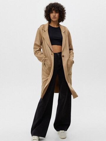 Manteau mi-saison Pull&Bear en beige : devant