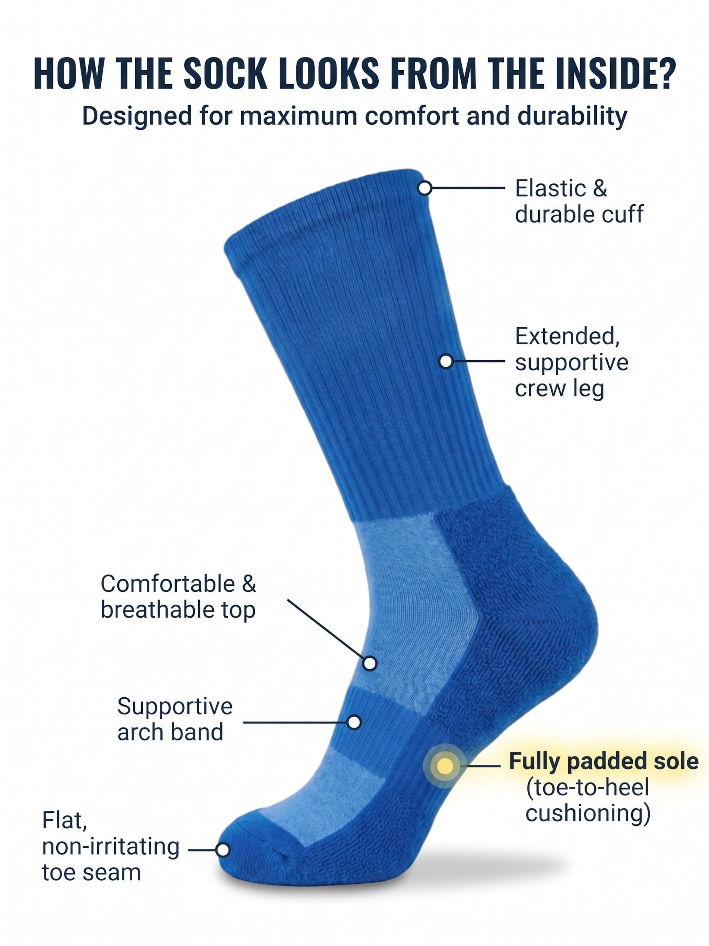 DAUGLE Sportovní ponožky 'Daugle Sport Crew Socks 2-Pack (Blue, Black)' – modrá