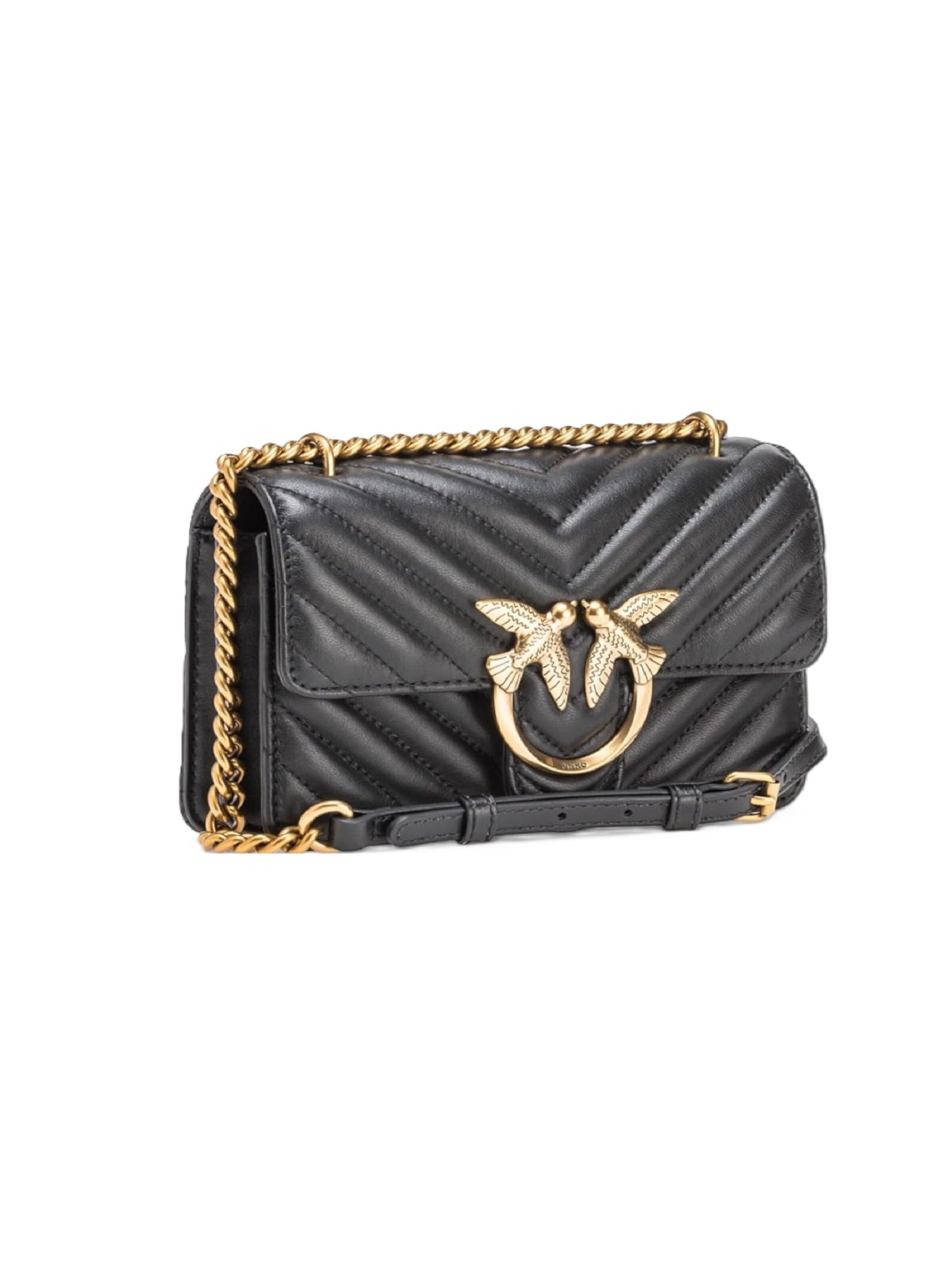 Borsa a spalla '100074 A0GK' di PINKO in nero